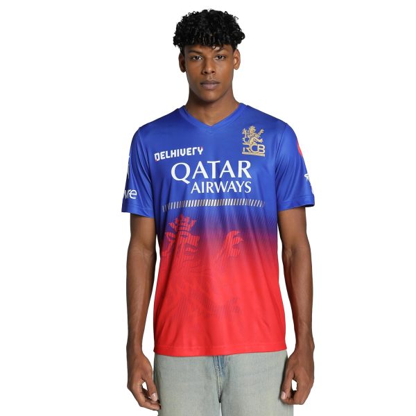 Puma Men's Polyester Regular Fit Official IPL 2024 Royal Challengers Bangalore Player Replica Match Jersey