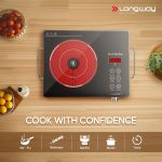 Longway Infralite Pro ICT 2200 W Infrared Induction Cooktop with Free Stainless Steel Grill | Auto Shut Off & Overheat Protection (Black, Touch Control) - Image 5