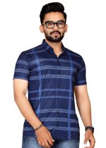 FABRIPPLE Men's Printed Half Sleeve Shirt for Casual Wear | Stylish Geometric Pattern Slim Fit for Men | Summer Trendy Short Sleeve Shirt