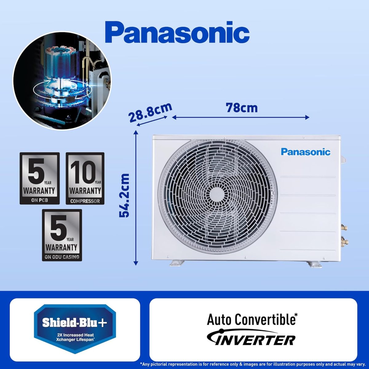 Panasonic 1 Ton 5 Star Wi-Fi Inverter Smart Split AC (Copper Condenser, 7 in 1 Convertible with True AI Mode, 4 Way Swing, nanoe X Air Purification Technology, CS/CU-HU12AKYF, White) - Image 4