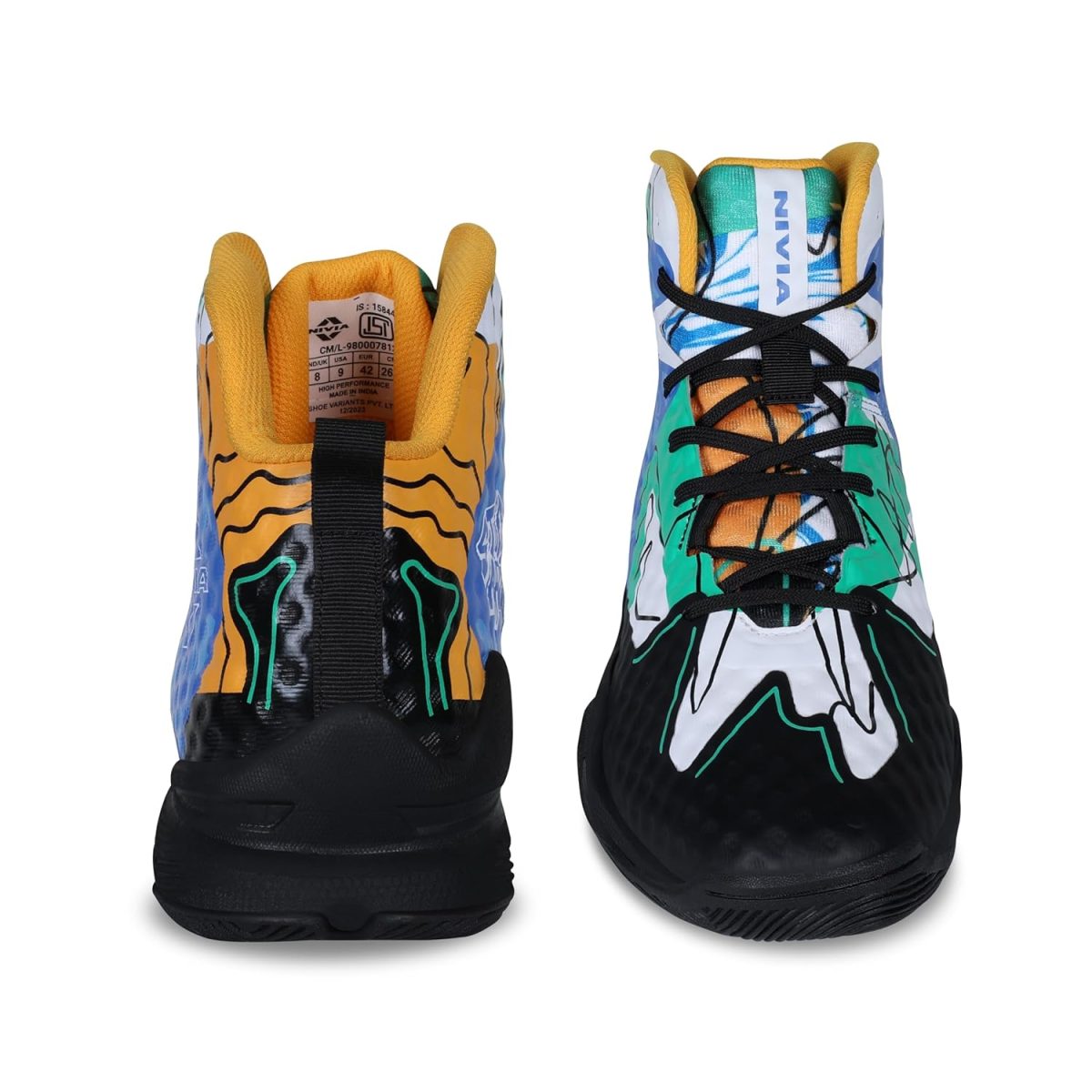 Nivia Street Art Basketball Shoe for Men, Breathable Mesh & TPU Upper, Phylon, Rubber & TPU Shank Sole - Image 8