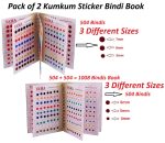 VAMA FASHIONS Multicolour Plain Round Small Medium Bindis Book kumkum sticker pottu Booklet for Girls & Women (2 bindi booklet 504+504 = 1008 Bindis Books) - Image 2
