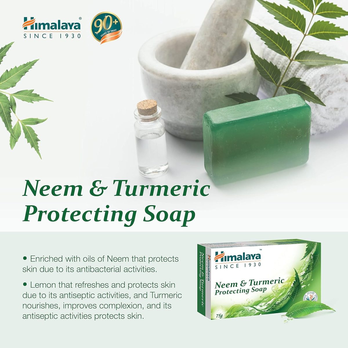 Himalaya Herbals Protecting Neem and Turmeric Soap, 75gm - Image 5