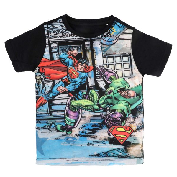 Superman by Wear Your Mind Boy's Plain Regular T-Shirt (WB.SM.BT008.2_Multicolored3 8-9Y)