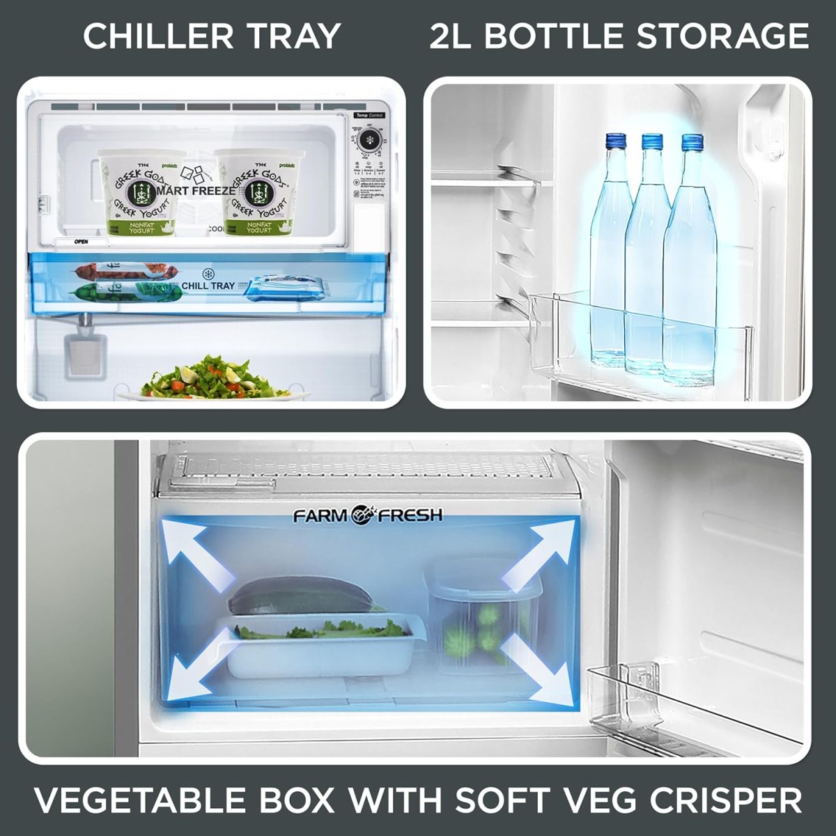 Midea 190 L 2 Star Direct Cool Refrigerator (MRD190D2HPBS, Silver, Hairline, 2025 Model) - Image 4