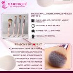 Majestique Face Makeup Brush Set of 4 - Professional Makeup Brushes for Powder, Blush, Eyeshadow & Eyebrow - Essential Makeup Brush Set for Beginners & Pros - Image 6