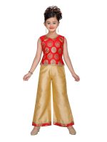 Adiva® Girl's Brocade Kurta with Palazzo Set