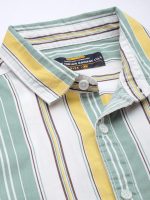 The Indian Garage Co Men's Cotton Regular Fit Striped Full Sleeves Cutaway Collar Casual Shirt - Image 3