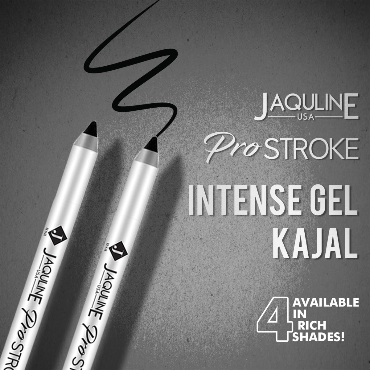 Jaquline USA Pro Stroke Intense Gel Matte Kajal And Sharpener 1.2Gm | Waterproof, Smudgeproof & Fadeproof | Longlasting | Super Black Kajal | With Free Sharpener | Nourished With Castor Oil - Image 2