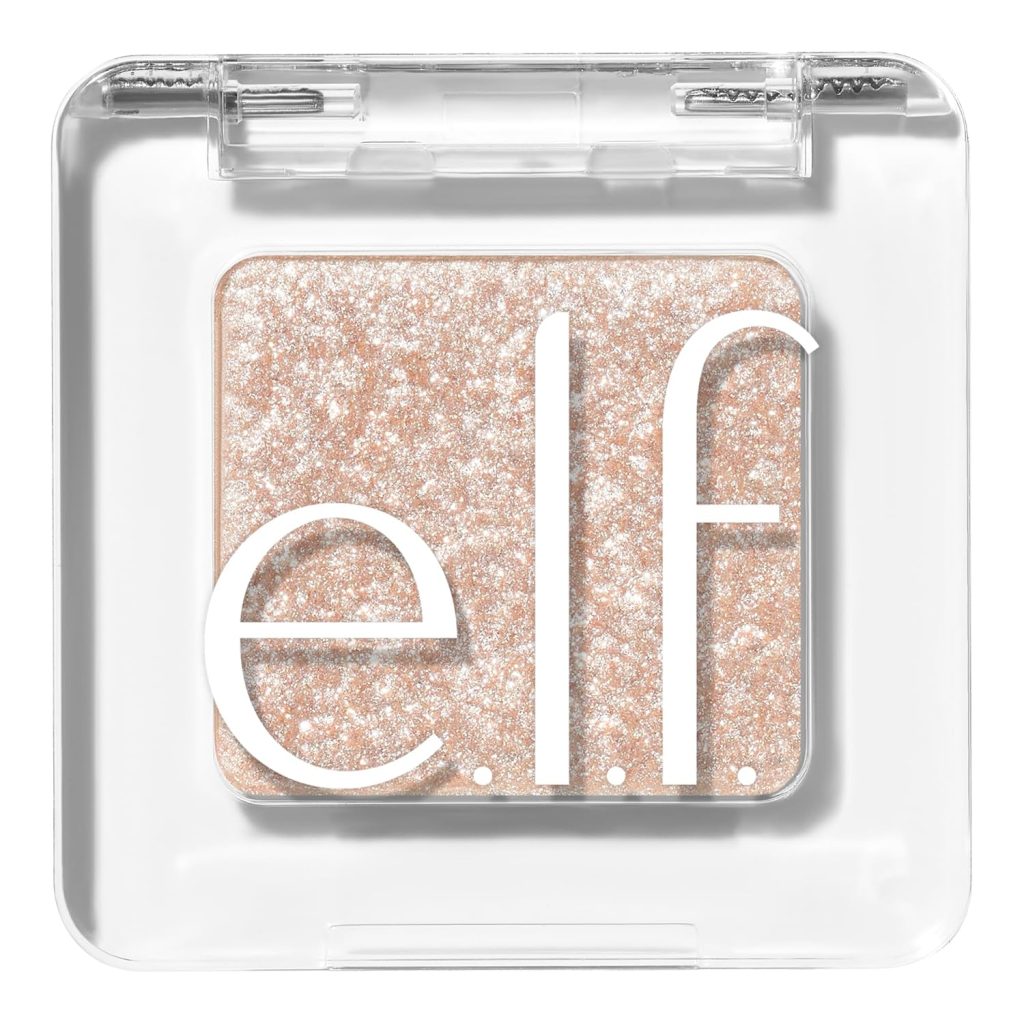 e.l.f. Powder Fine As Fleck Glitter Eyeshadow, Long-Lasting Sheer Eye Makeup With A Shimmer Finish, Soft, Smooth Formula, Vegan & Cruelty-Free, White Hot