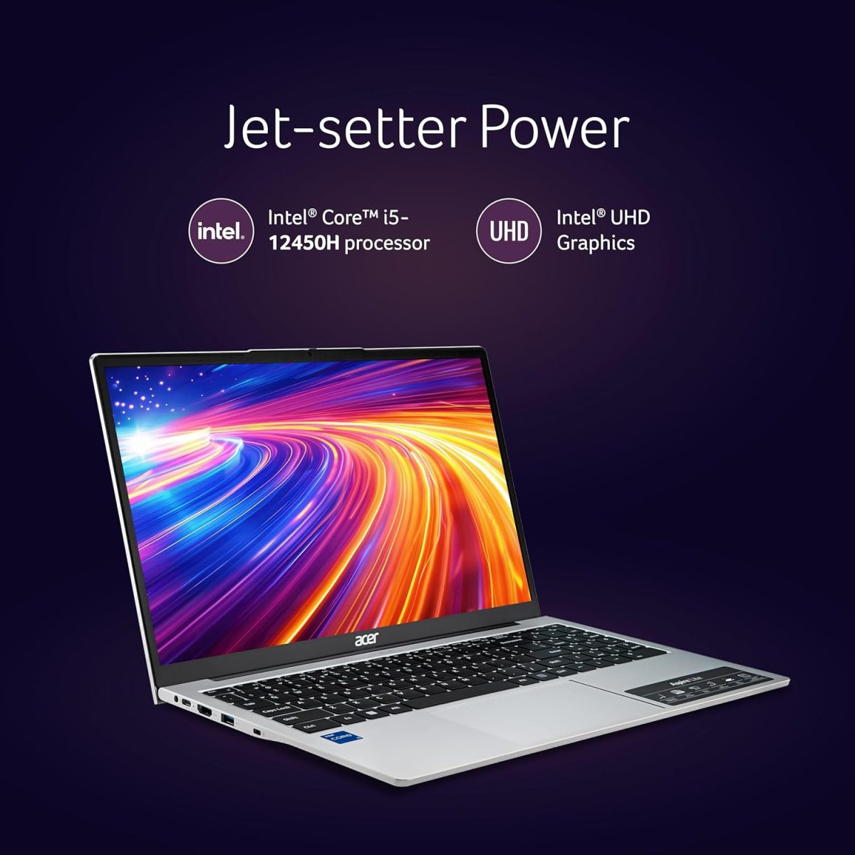 Acer Aspire Lite 12th Gen Intel Core i5-12450H Thin and Light Laptop (Windows11Home/16GB RAM/512GB SSD) AL15-52H, 39.62cm (15.6") IPS Full HD, Backlit Keyboard, Pure Silver, 1.7KG - Image 2