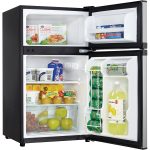 LEONARD USA Mini Fridge Small Fridge 120 L Inverter Double Door with Toughened Adjustable Glass Shelves, Mechanical Control, Interior Light (Based on American Technology) (Silver & Black)