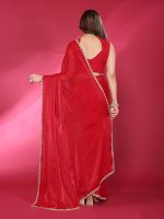 SAREEVILLA Womens New Latest Bollywood Party Fancy Soft Zimmy Choo Slik Embelished Lace Work Saree With Blouse | Saree For Womens - Image 5