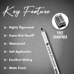 Jaquline USA Pro Stroke Intense Gel Matte Kajal And Sharpener 1.2Gm | Waterproof, Smudgeproof & Fadeproof | Longlasting | Super Black Kajal | With Free Sharpener | Nourished With Castor Oil - Image 5