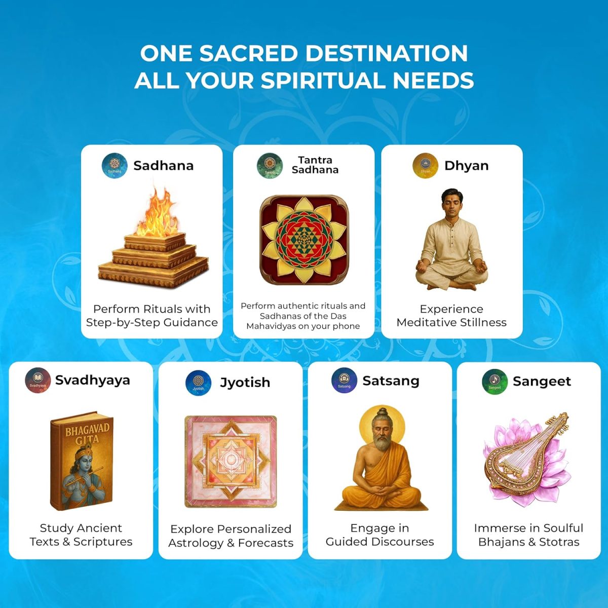 Sadhana Tablet V2 – World’s First Vedic Tablet & Digital Temple | Ad-Free Spiritual Companion | 3D Rituals, Meditations & Astrology | with Improved Battery and Performance | Designed by Om Swami