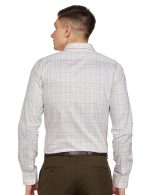 Park Avenue Men's Pure Cotton Checks Pattern Slim Fit Semi Cutaway Collar Full Sleeve Formal Shirt - Image 2