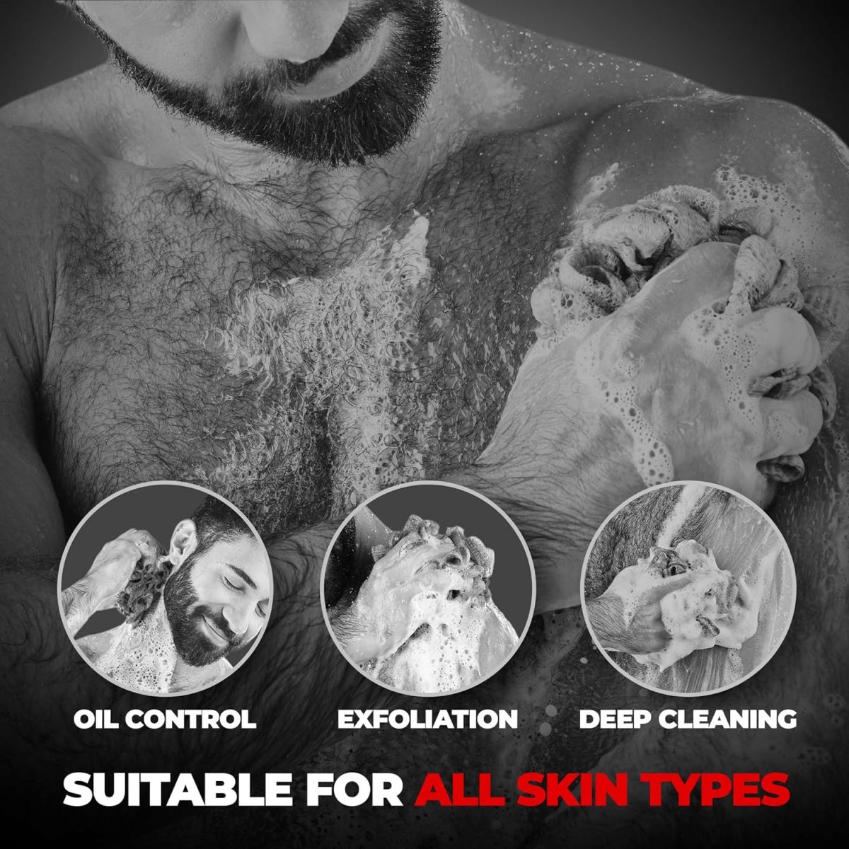 Beardo Power Scrub Large Loofah for bathing for men | Loofah Scrubber Exfoliator removes dead skin & Controls Oil | High Lather Creation | Cleanses & Exfoliates |Pack of 2 | Suitable for all Skin types | Made for Men & Women - Image 4