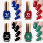 K10 Matte Nail Polish | Matte Nail Paint for Girls and Women (Blue-Red-Black-Green) Set of 4| Each 7 ml