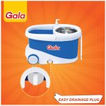 Gala Jet Spin Mop, Steel Winger & Big Wheels, 2 Microfiber Refills, Floor Cleaning Mop stick with Bucket, pocha for floor cleaning, Mopping Set (white and blue) - Image 5