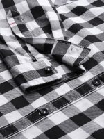 The Indian Garage Co Men's Cotton Slim Fit Checkered Full Sleeves Cutaway Collar Casual Shirt - Image 3