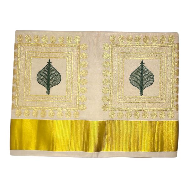 mylooms Womens Kuthampully Premium Tissue Mural Kerala Sarees | Hd Printed Mural Kuthampully Set Sarees