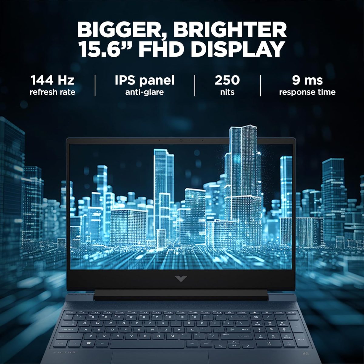 HP Victus, 12th Gen Intel Core i5-12450H, 4GB NVIDIA GeForce RTX 3050 Gaming Laptop (16GB RAM, 1TB SSD) 144Hz, IPS 15.6"/39.6cm, Win 11, MS Office 2021, Blue, 2.3Kg, Enhanced Cooling, fa1388TX - Image 5