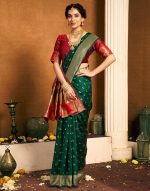 SIRIL Women's Paithani Silk Saree | Chandrakor Paithani Saree With Unstitched Blouse Piece - Image 4