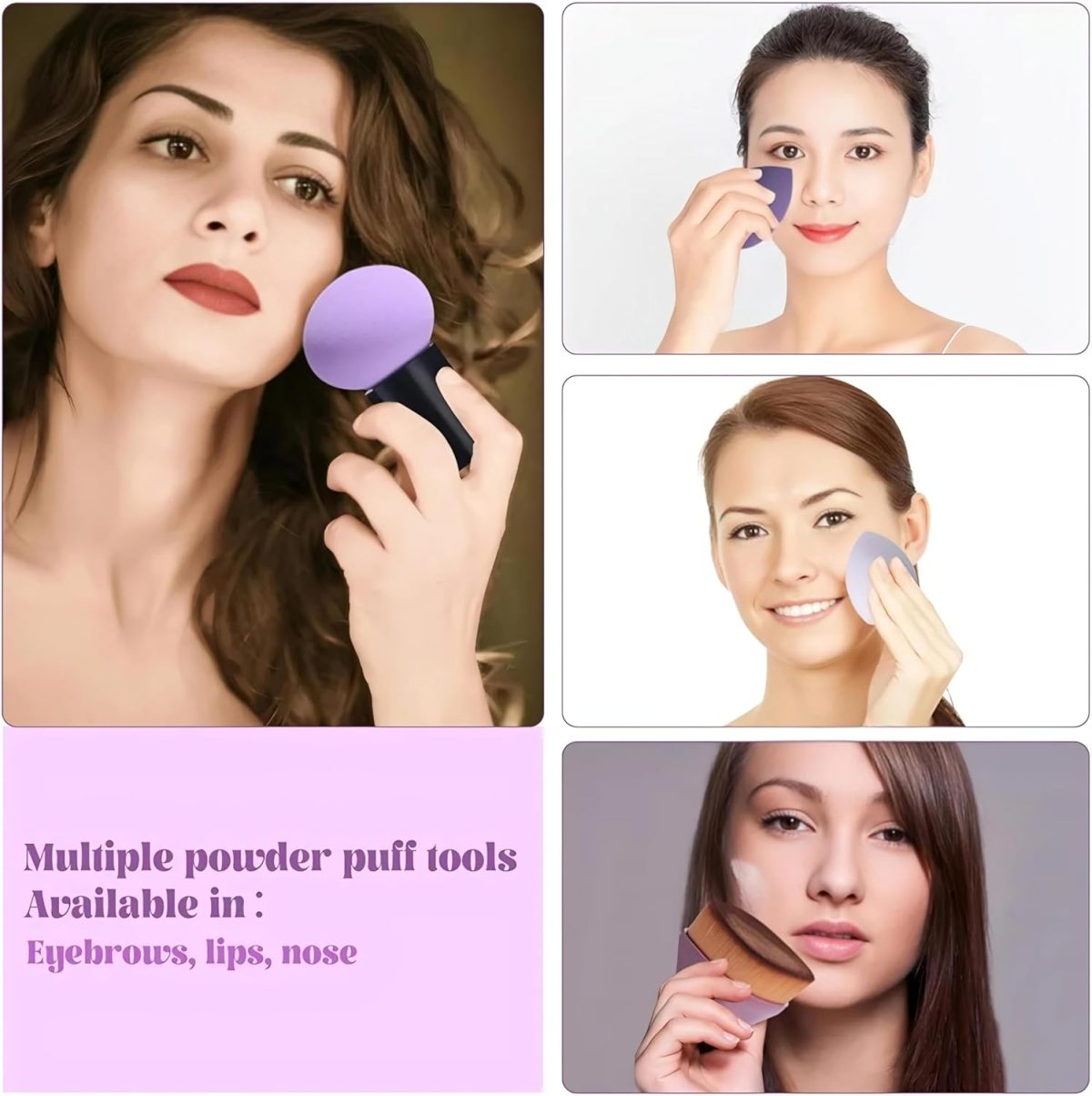 Bajajbeautyshop Makeup Sponge & Brush Set | 1 Foundation Brush 2 Makeup Sponge 1 Mushroom Sponge With Box Container - Image 6
