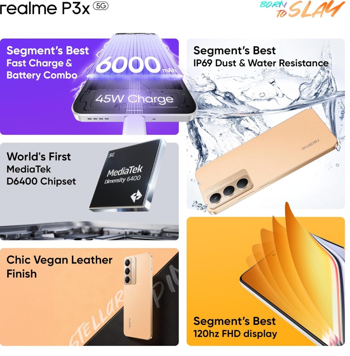 realme P3x 5G (Stellar Pink, 6GB RAM, 128GB Storage) | 6.72" FHD 120Hz Display | 50MP AI Camera | 6000mAh Battery | 45W Fast Charging | Dimensity 6400 Processor | Android 15 | IP69 Rated Smartphone - Image 3
