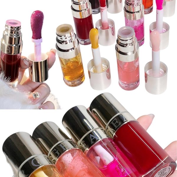 Moisturizing Lip Oil by Gege Bear – Lightweight and Glossy, Perfect for Pigmented Lips, Available in Multiple Shades for Women and Girls, Provides Long-Lasting Hydration and Comfort (03# Cherry Crush – A vibrant red, Pack of 1)