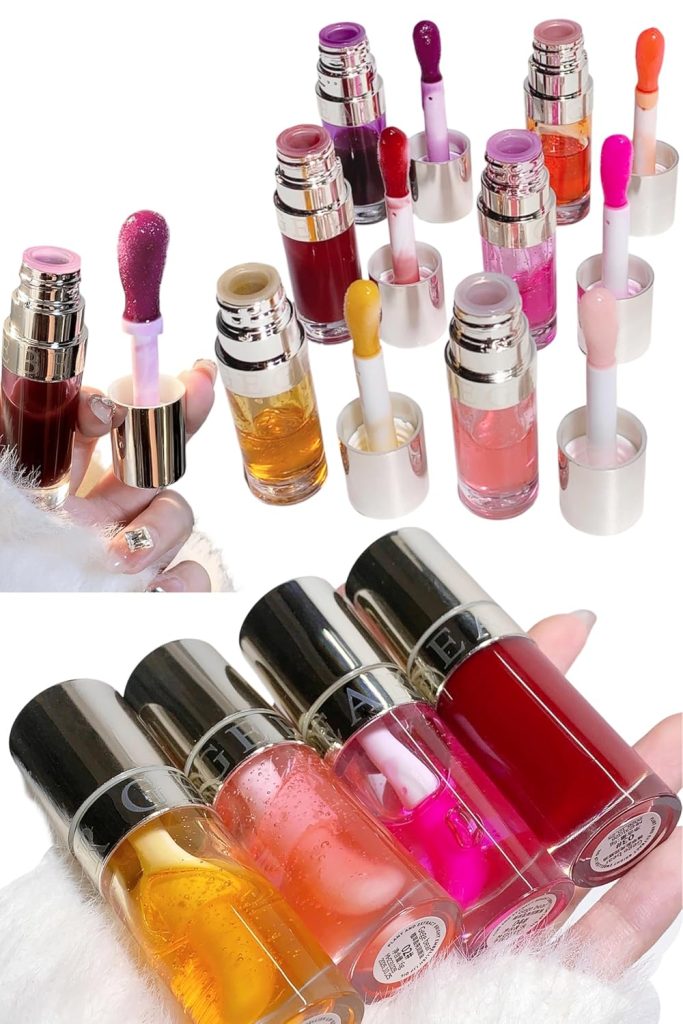Moisturizing Lip Oil by Gege Bear – Lightweight and Glossy, Perfect for Pigmented Lips, Available in Multiple Shades for Women and Girls, Provides Long-Lasting Hydration and Comfort (03# Cherry Crush – A vibrant red, Pack of 1)