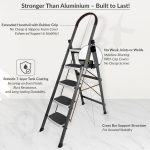 Plantex 5 Step Ladder - Foldable Steel -Wide Anti Skid Steps - 5 Year Manufacturer Warranty(Gray & White) - Image 4