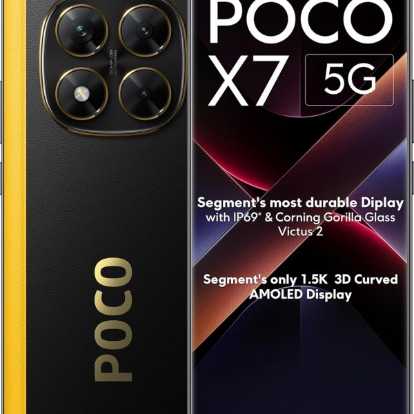 POCO X7 5G 8GB RAM|128GB ROM|6.67" Curved AMOLED|50MP Sony AI Camera|5500mAh Battery (Yellow)