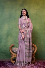 SGF11 Women's Kanjivaram Soft Cotton Linen Silk Saree With Unstitched Blouse Piece - Image 2