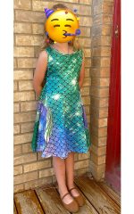 Funnycokid Girls Mermaid Dress Kids Summer Sleeveless Dresses Birthday Sundress Swing Outfit 4-13 Years - Image 4