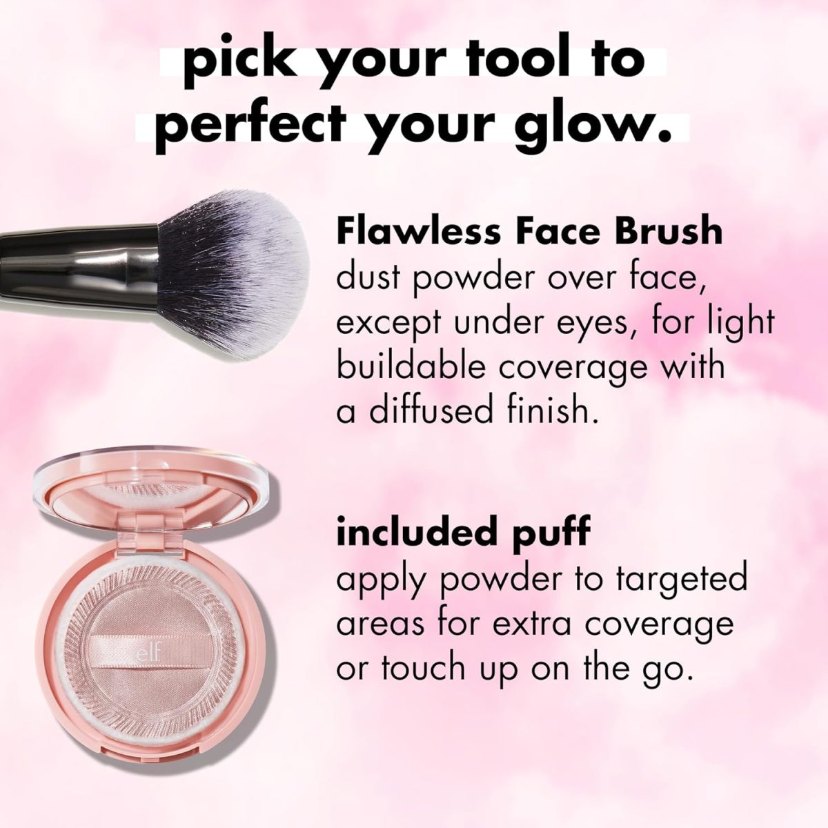 e.l.f. Halo Glow Powder Filter, Ultra-fine Finishing Powder (Fair Warm) - Image 6