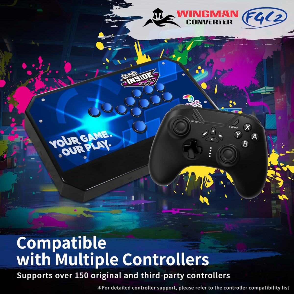 Brook Wingman FGC2 Converter with Keychain– Arcade Joystick Adapter Gamepad for PS5 & PC, Supports All PS5 Games (Exclusive Version) - Image 5