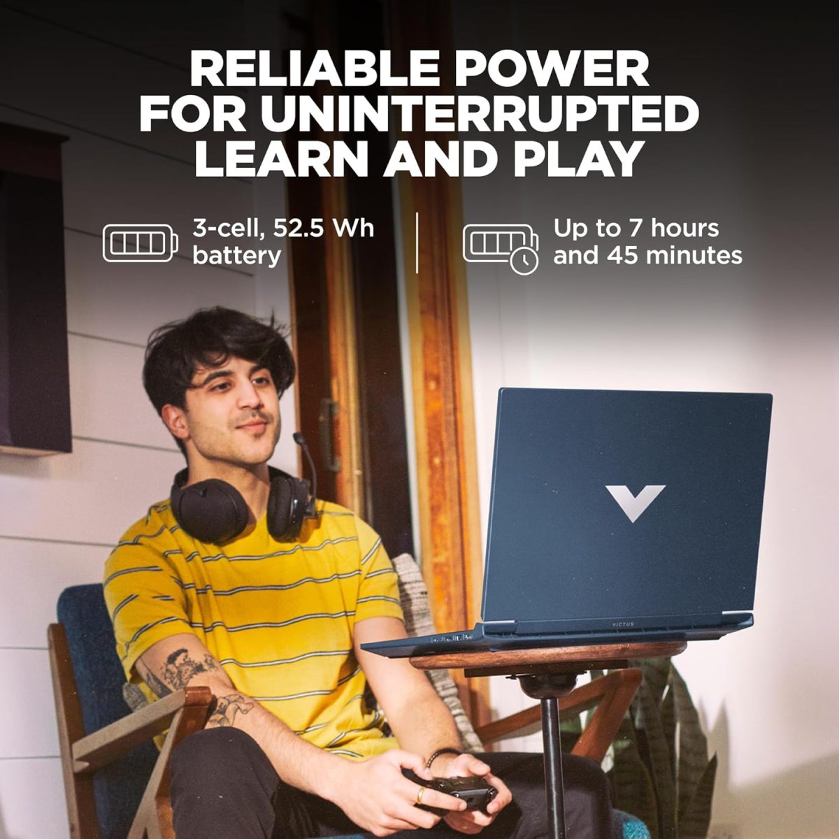 HP Victus, 12th Gen Intel Core i5-12450H, 4GB NVIDIA GeForce RTX 3050 Gaming Laptop (16GB RAM, 1TB SSD) 144Hz, IPS 15.6"/39.6cm, Win 11, MS Office 2021, Blue, 2.3Kg, Enhanced Cooling, fa1388TX - Image 8