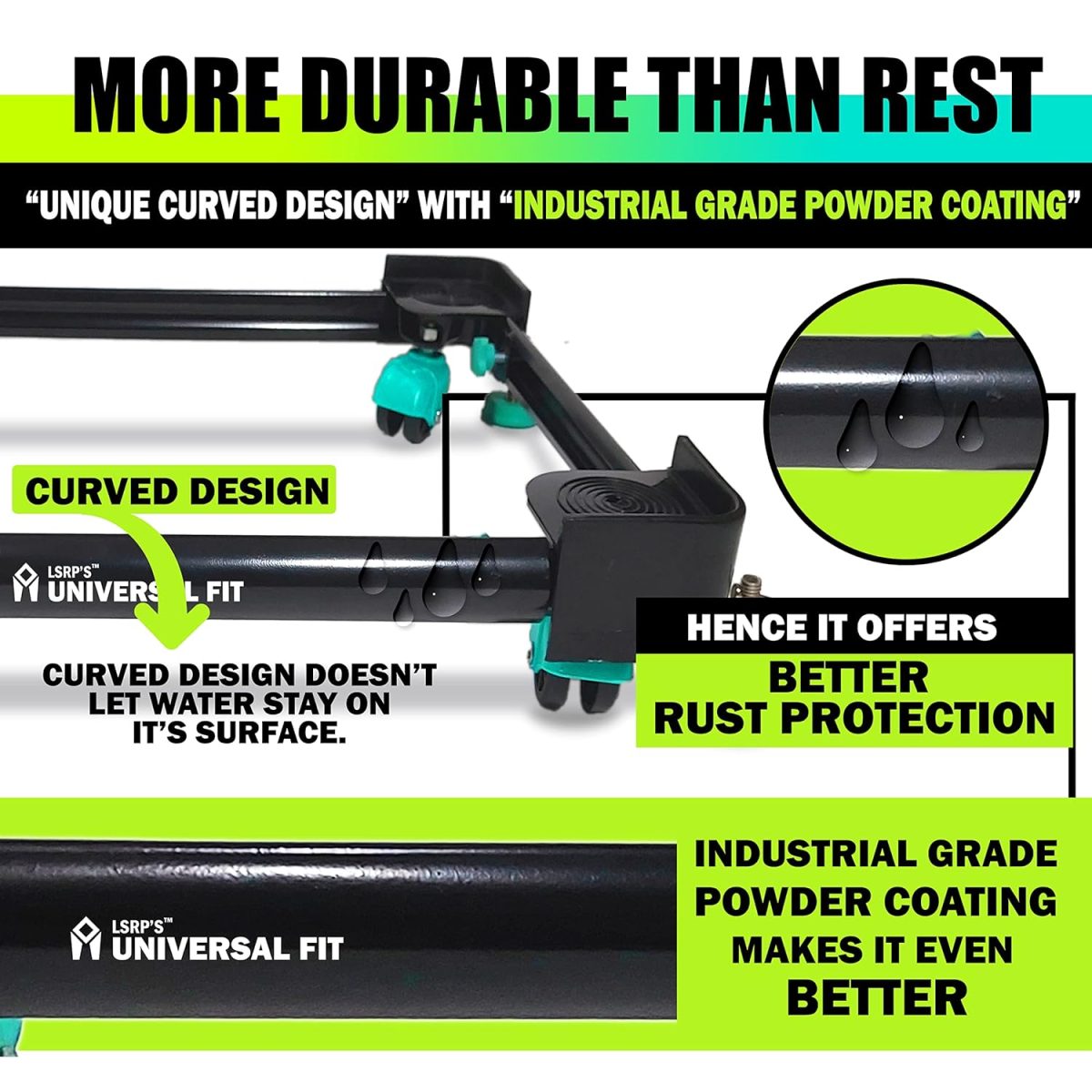 LSRP'S Universal Fit 100% Heavy Metal Made - Adjustable All Sides Fully Automatic Top Load Washing Machine Stand 9kg Front Load (6kg - 10kg Capacity Machine) with Washing Machine Bush For Grip - Black - Image 4