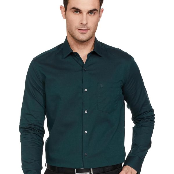 Arrow Men's Solid Full Sleeve Slim Fit Cutaway Collar Cotton Formal Shirt