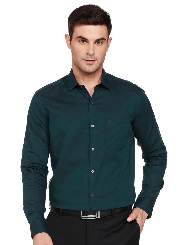 Arrow Men's Solid Full Sleeve Slim Fit Cutaway Collar Cotton Formal Shirt