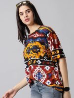 RodZen Oversized Cotton All Over Printed Loose Fit T-Shirt for Women/Girls - Image 4