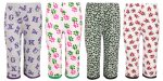 SINI MINI Sinimini Girls Three Fourth Cotton Printed Capri with bio wash (Pack of 4).