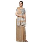 Rekha Maniyar Women's Jacquard Linen Saree With Unstitched Blouse Piece (SILVERLINEN_NS) - Image 5