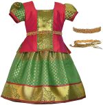 AMIRTHA FASHION Girls Traditional Lehenga Choli SARANYA PATTU WITH WAIST BELT(AMFSYPG)