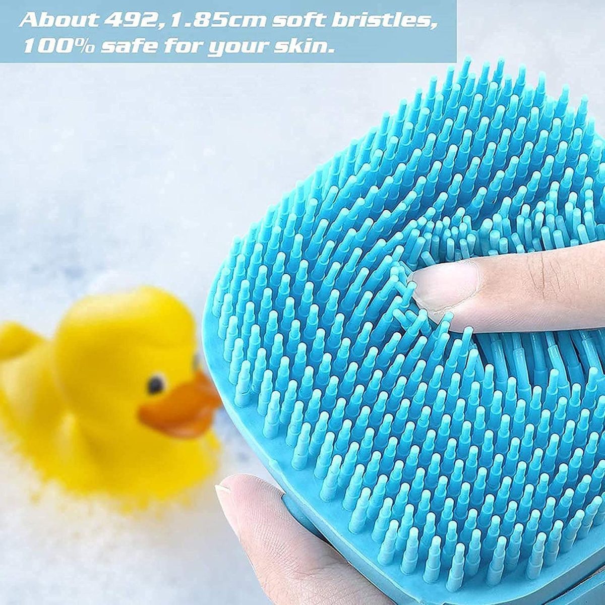 WAZDORF Body Scrubber with Soap Dispenser Brush, Silicone Exfoliating Brushes, Soft Body Exfoliator, Bath Loofah for Babies, Kids, Women, Men and Pets (Standard, 2, count) - Image 2