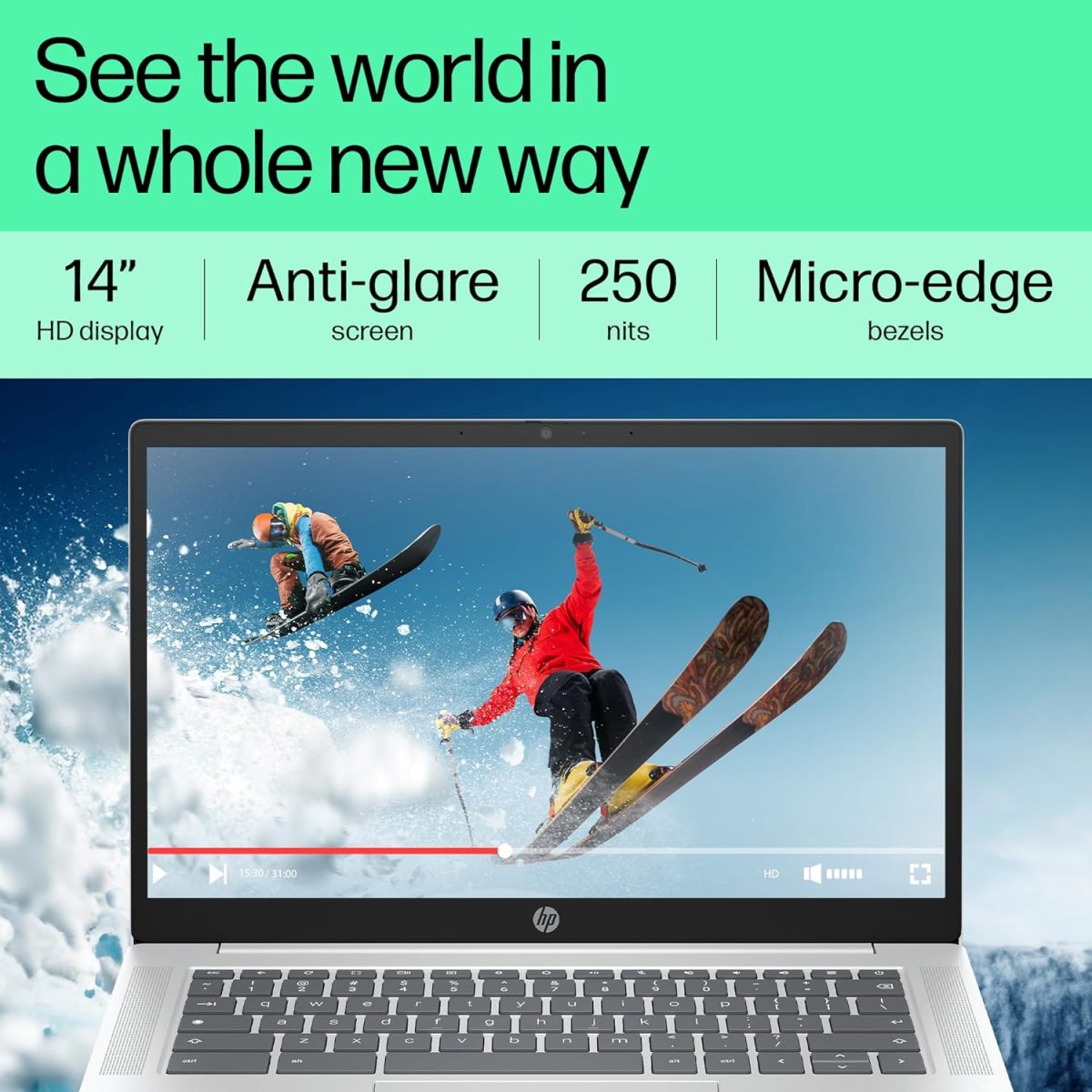 HP Chromebook 14, Chrome OS, Intel Processor N100, Chromeos, 14-Inch (35.6 Cm),Hd, 4Gb LpDDR5,64GB Emmc, Intel UHD Graphics, 720P HD Camera W/Privacy Shutter, Thin & Light (Silver, 1.45 Kg), Nf0014Tu - Image 5