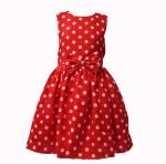 ROZZBY Girl's Skater Mini Frock (SS_025_Red_3-4_Red_3-4 Years)