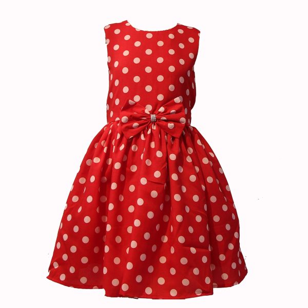 ROZZBY Girl's Skater Mini Frock (SS_025_Red_3-4_Red_3-4 Years)