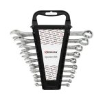 SPARTAN Carbon Steel Combination Spanner Set/Wrench Set/Tool Kit Multipurpose Home Use and Professional Spanners, Corrosion Resistant Chrome Plating Open Jaw and Ring Spanners (Silver, Set of 10)